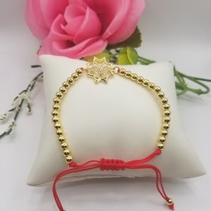 18k gold plated adjustable bracelet butterfly read thread